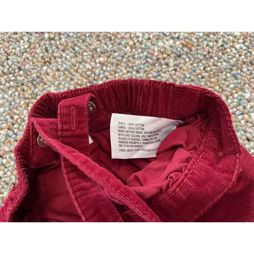 Cat & Jack Girls Dark Red Corduroy One-Piece 6-9M
